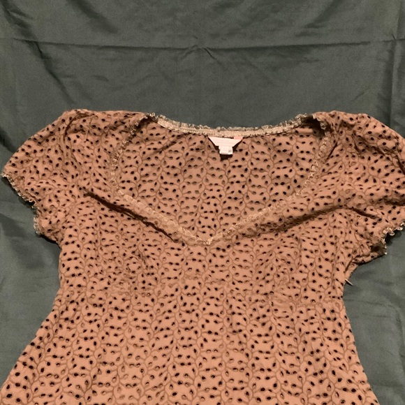 Vintage indie granola Eyelet Mini Dress - Picture 3 of 16